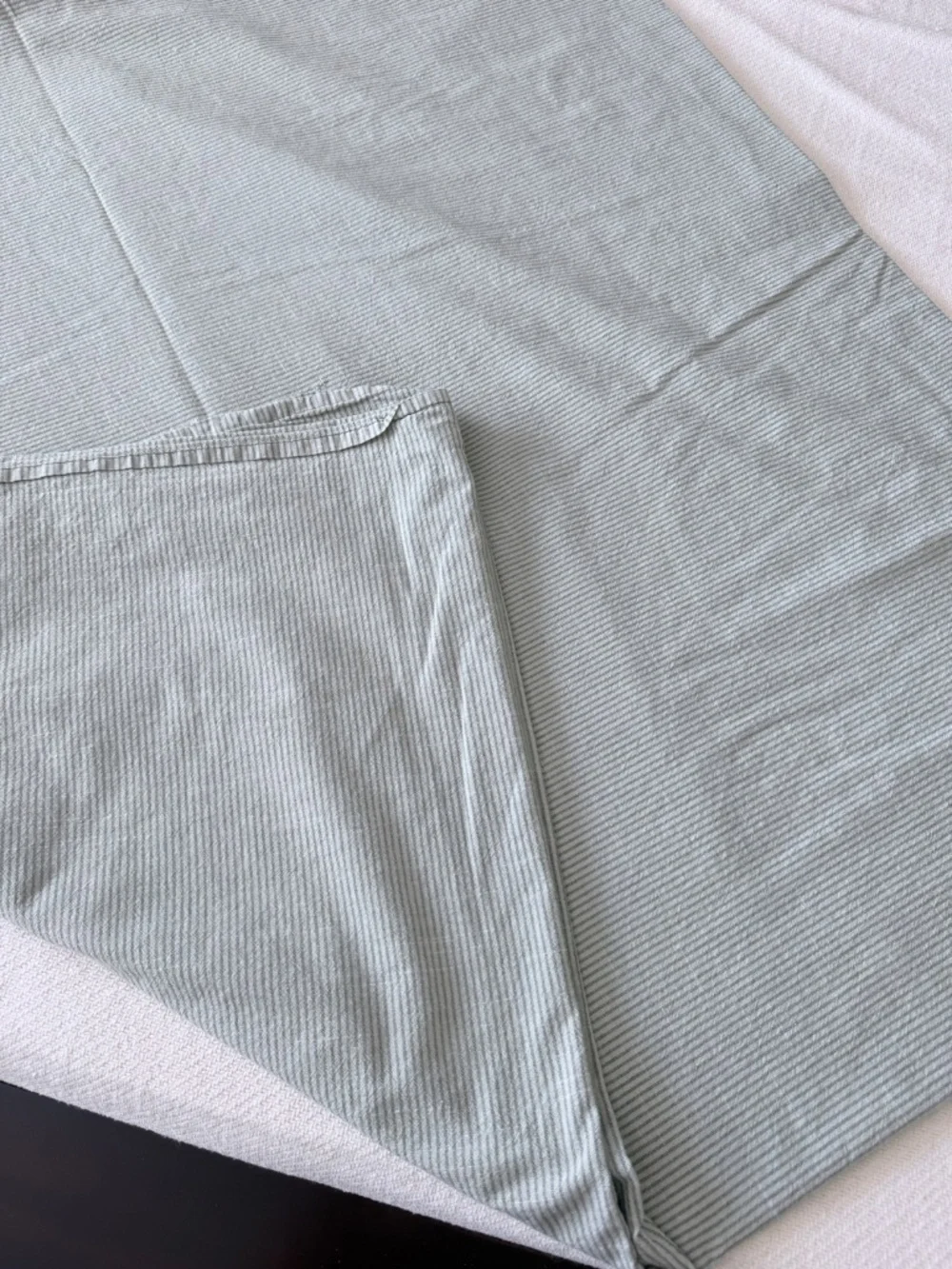Minimalist Tonal Stripe Sage Green Cotton Duvet Cover Queen Size